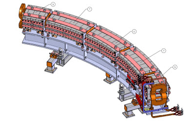 engineering schematic of the curved magnet girder