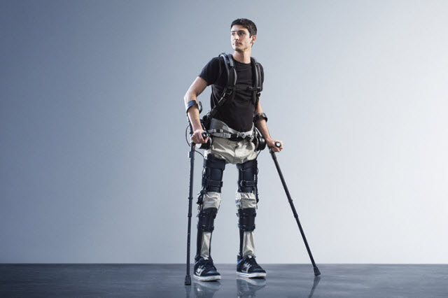 Steven Sanchez in the SuitX exoskeleton