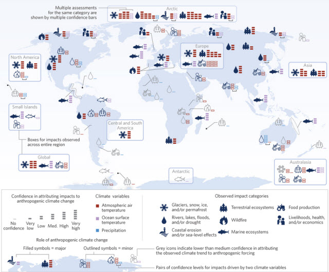 confidence in attributing observed impacts to regional climate trends, irrespective of the cause for those climate trends