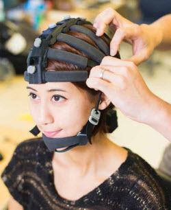 The headset features 64 channels for EEG monitoring