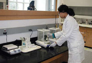 Amy Coles of the University of Maryland’s Department of Chemistry and Biochemistry setting up an organic chemistry teaching lab