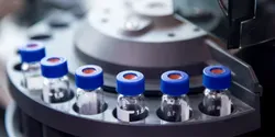 samples in an autosampler waiting to be analyzed by mass spec