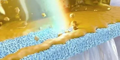 Light-induced self-cleaning of a fouled membrane