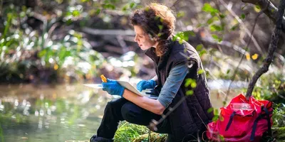 female ecology researcher