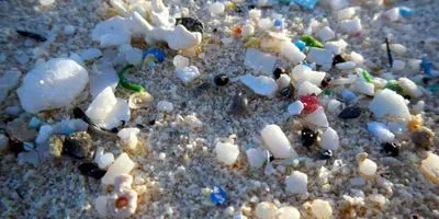 Microplastics on a beach