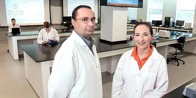 Researchers in a lab