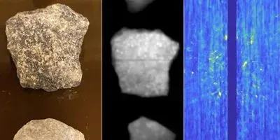 Images of rocks in an xray