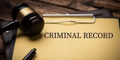 Image of a gavel and criminal record