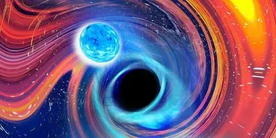 Artist's view of a black hole-neutron star merger