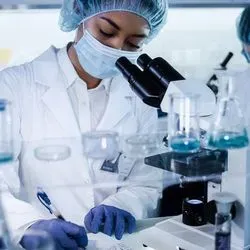 Researcher taking notes