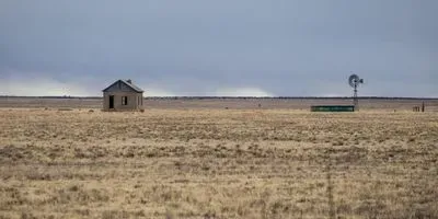 Drought-stricken farmland in New Mexico