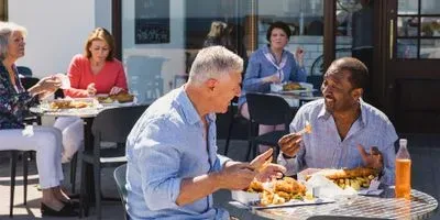 People Eating out at a restaurant 