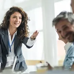 Woman leader running a meeting