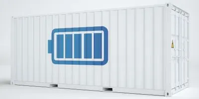Container with a battery symbol