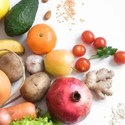 Food spilling out of a grocery bag