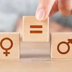 Three blocks one with the male symbol, one with the femal symbol, and one with the equal sign