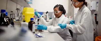 Two women in lab