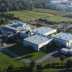 Arial drone photo of the expanded Vibalogics GMP facility in Cuxhaven, Germany.