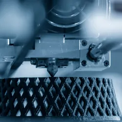 Image of a 3d printer printing material