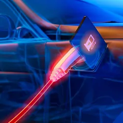 Computer Image of an electric car being charged