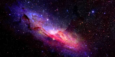 A clear picture of stars and a galaxy