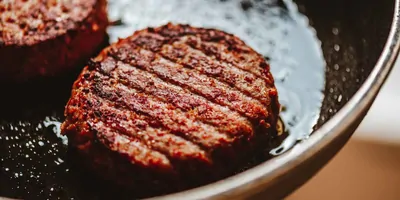 Veggie burger being grilled