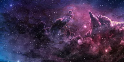 Image of a purple nebula in space