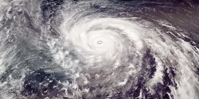 Satelite image of a hurrican over the ocean