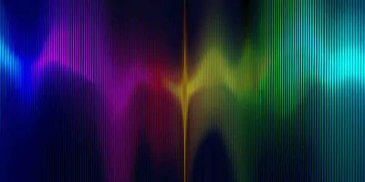 Artistiic imaage of the visible light spectrum on a black background