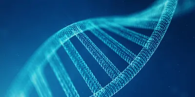 Image of DNA strand made of binary code