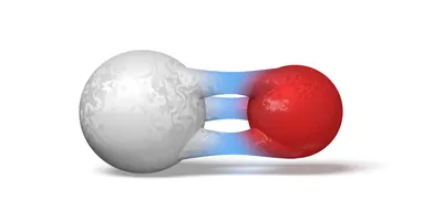 Computer image of carbon monoxide on a white background