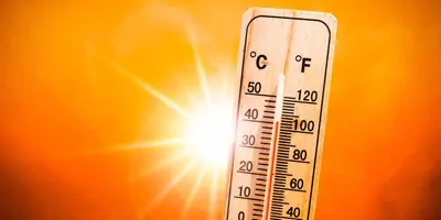 A thermometer in the sun reading 40 celcius