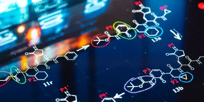 Computer screen showing chemical formulas 