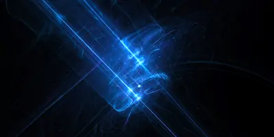 Blue plasma like radiation on a black background