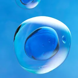 Computer image of human cells on a blue background