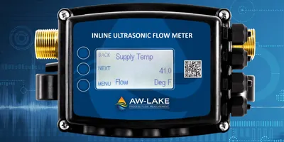 Water Inline Ultrasonic Flow Meter on a blue background