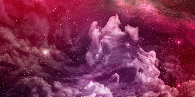 Purple dust and nebula in space