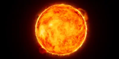 THe sun on a black background