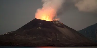 An erupting volcano