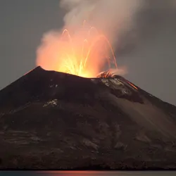 An erupting volcano