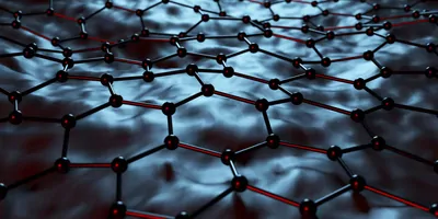 Computer image of graphene sheet on a dark background