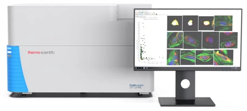 A photo of the Thermo Fisher Scientific CellInsight CX7 Pro and CX7 LZR Pro High-Content Screening Instrument Platforms
