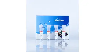 Four tubes of new prestain loading dye on white background
