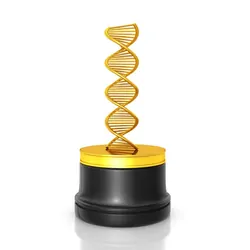 An award with a double helix