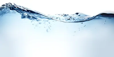 Clear water on a white background