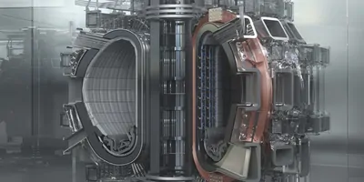 Cross section of a Tokamak fusion reactor