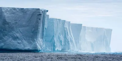 Antarctic ice shelf near water