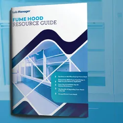 A photo of the cover of the fume hood resource guide