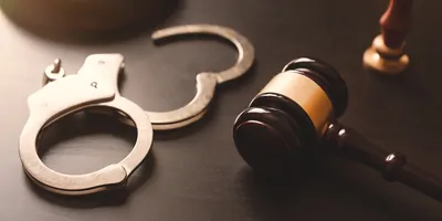 Handcuffs and a gavel
