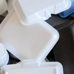Styrofoam cups and containers
